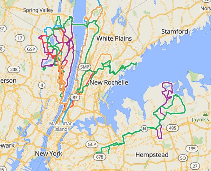map: C-SIG routes in NJ, Westchester, Rockland, and Long Island